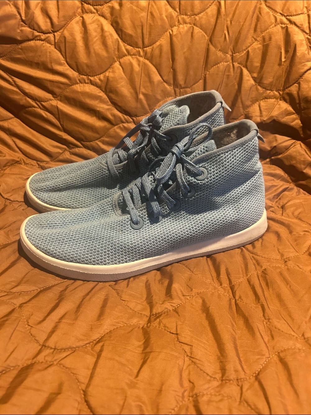 allbirds Men's Sky Blue Knit High-Top Sneakers